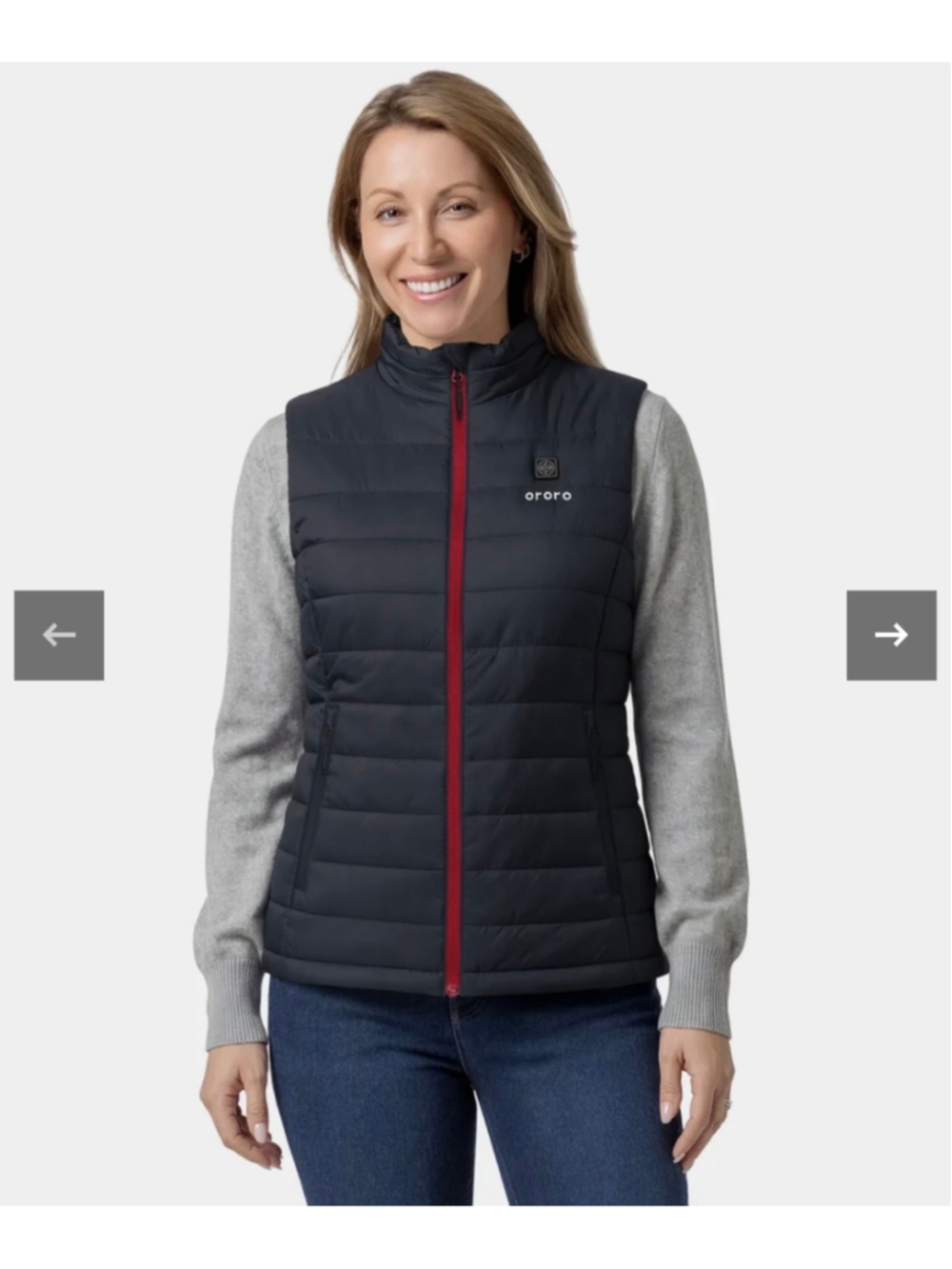 Ororo Women's Black Classic Heated Vest without Battery Size XL
